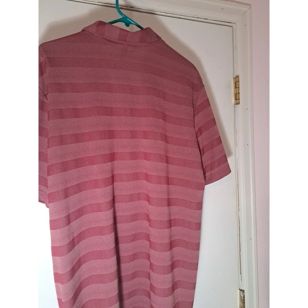 ADIDAS Men's Bliss Lilac Quiet Crimson 2 Color Striped Golf Polo Shirt XL